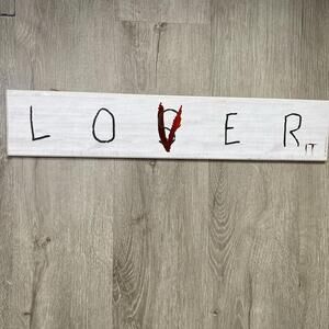 IT Chapter 2: Loser/Lover Sign: Pennywise: Wooden Sign Art Deco Spirit Halloween